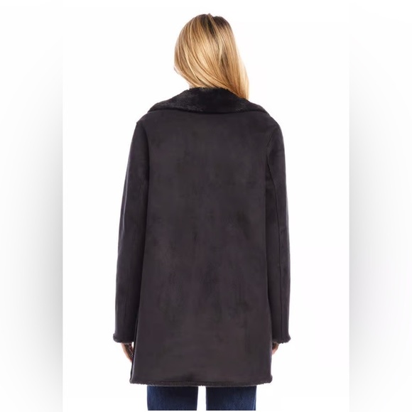 Karen Kane black vegan suede black jacket with faux furPockets. Size Medium. - Picture 2 of 6